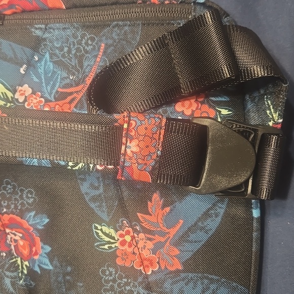 Vera Bradley Black Sling Bag with Red and Blue Floral Pattern - Picture 4 of 6